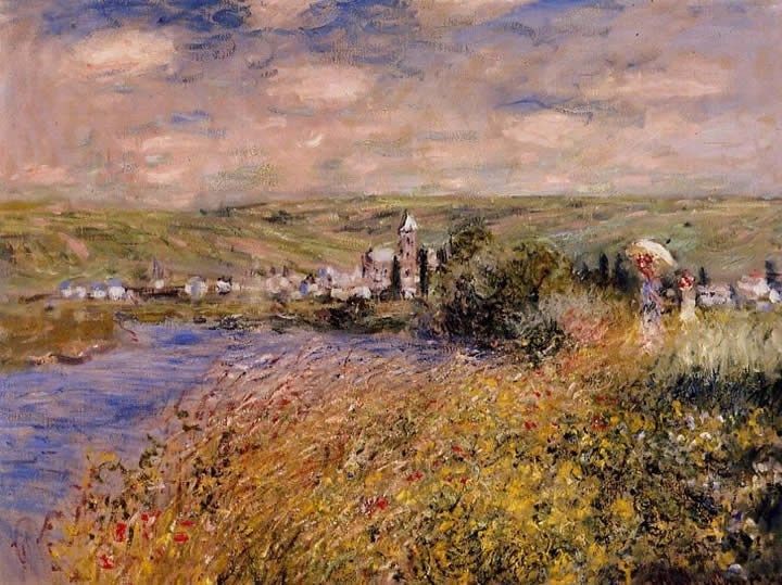 Claude Monet Vetheuil Seen from Ile Saint Martin